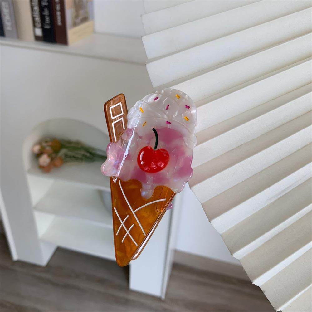 Watermelon Fruit Cone Hair Claw Popsicle Acetic Acid Shark Grab Ice Cream Hair Claw  Travel