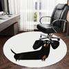 1pc Office Carpet Chair Mats Black Dachshund with Big Eyes Perfect for Decorating Office Chairs, Living Rooms, Or Bedrooms.YDT191