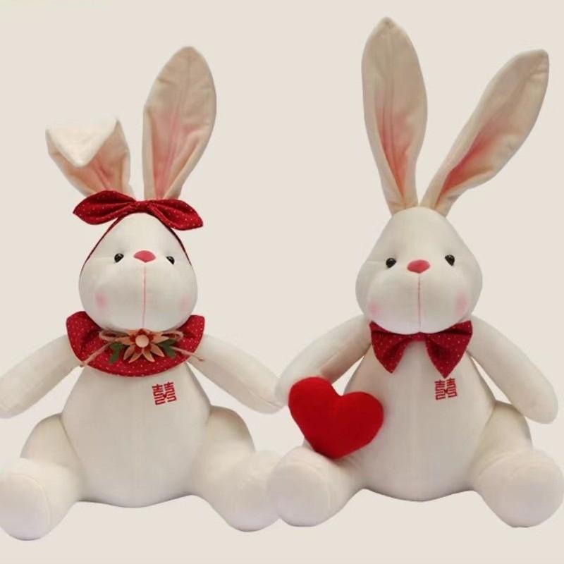 Adorable Rabbit Plush Dolls Couple Wedding Decorative Cushions For New Home Gifts