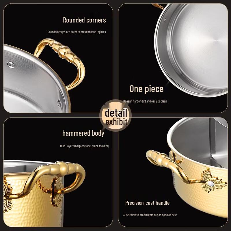 Naijiang Stainless Steel European Hammered Hot Pot