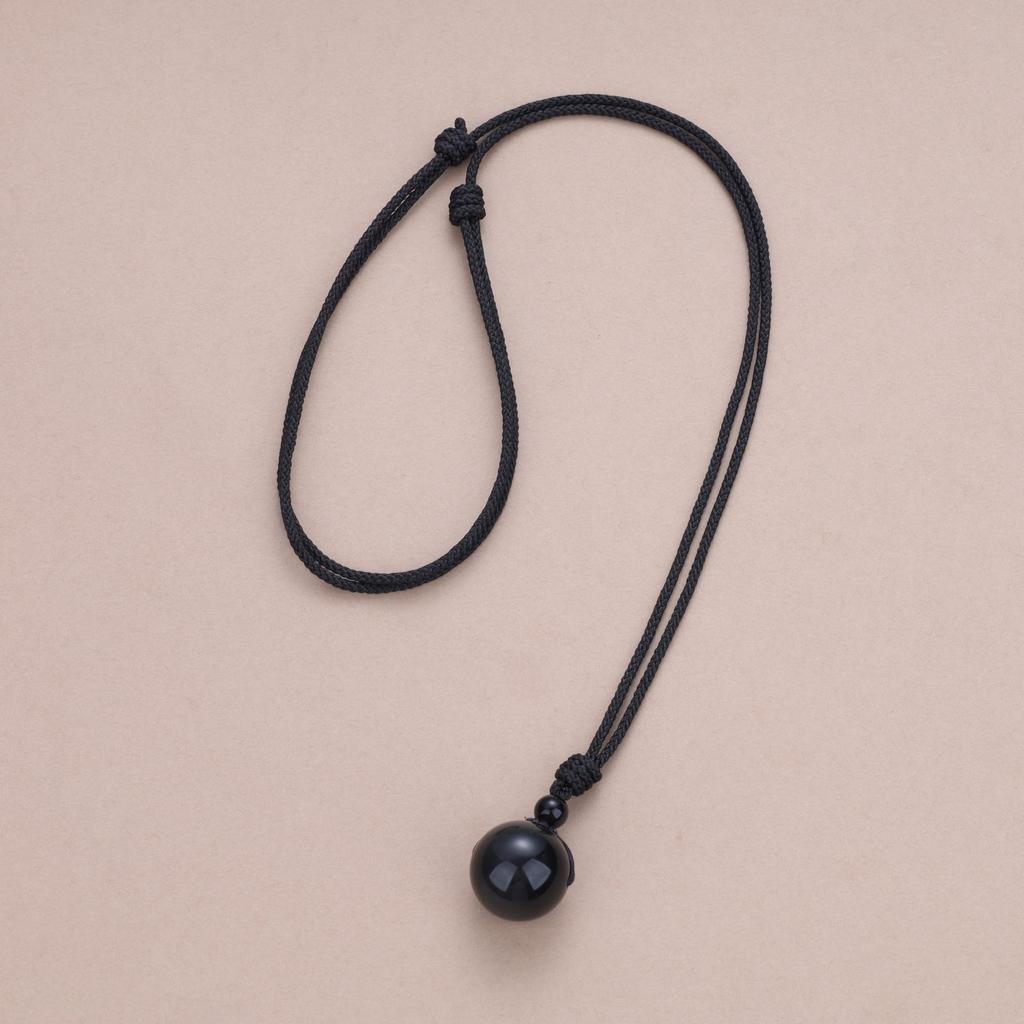 Koai 18mm Obsidian Amulet Pendant Adjustable for Men and Women Necklace, Length,