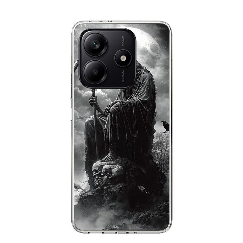 Death Grim Reaper Skull Scythe Phone Case For Xiaomi Redmi Note 15 14 13 12S 12 Pro Plus 11S 11E 11 11T 10S 10 Art Soft Pattern