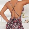 New one-piece women's halter, sexy shoulder straps, waist and thin holiday dress