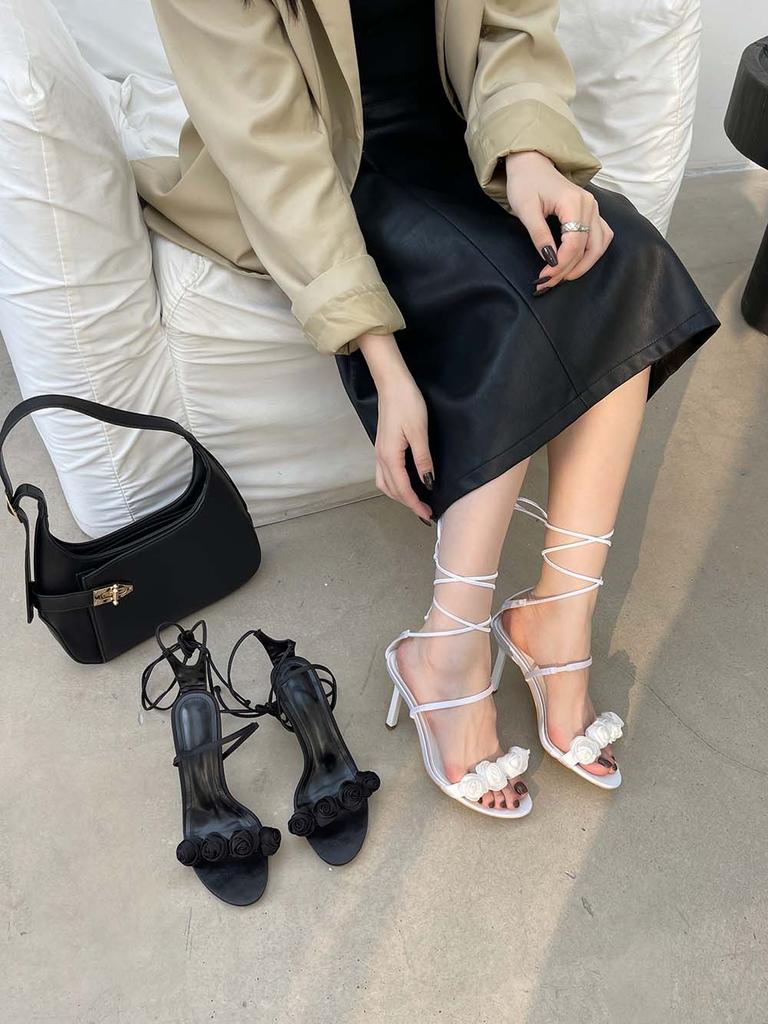 fashion 2024 New Arrivals Fashion Women Sandals Open Toe Dress Shoes Thin High Heels Ankle Strap Cross Sandals Stiletto Party Pumps 41