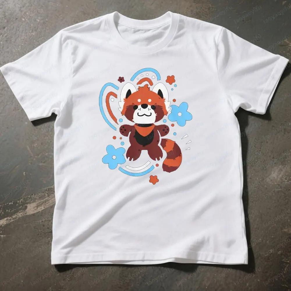 Fluffy Adventurers Red Panda Tshirt Cute Furry Apparel Lesser Panda Cartoon Printed Shirt Furry Lover Gift Tee Men Women Tops