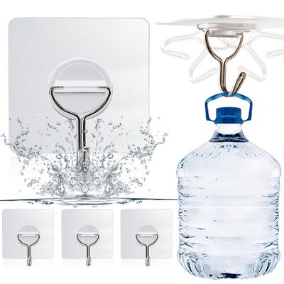 MAGPIE Wall Hook Holds Will Not Damage the Strong Transparent Ceiling Waterproof Wall Hanging Hook with No Paste No Set of 4 Hanging, 30KG, Wall,