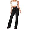 Women's Fashion Solid Color Washed Casual High-Waisted Jeans