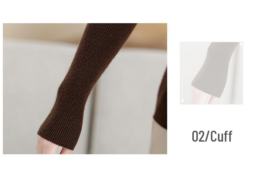 Luxurious Cashmere Wool High-Neck Winter Base Layer for Women - Plus Size Available