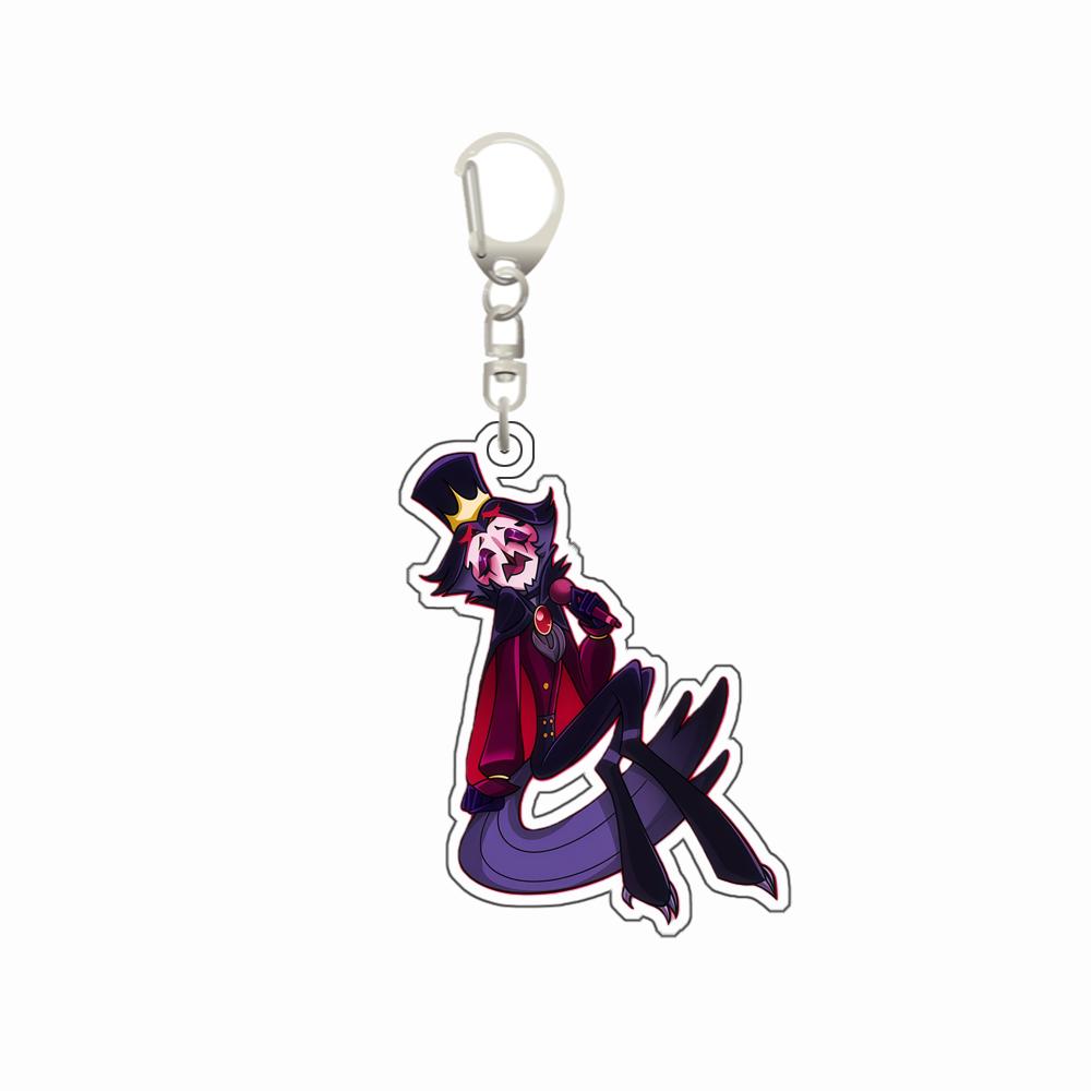 

6Cm Acrylic Keychain Bag for Helluva Boss Mammon Fizzarollii Cute Anime Character Accessory Bag Charm Gift for Fans
