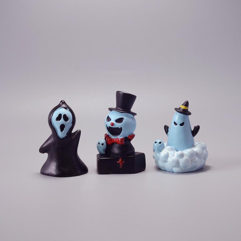 Jackman Ghost Pumpkin Lamp Clown Micro Landscape Decorative Ornaments Halloween Diy Accessories Mini Micro Landscape Decoration