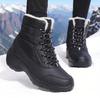 Women's Snow Boots Waterproof Warm Plush Lining Anti-Slip Sole Low Heel Ankle High Stylish Two-Tone Size 36-42 Winter Essential