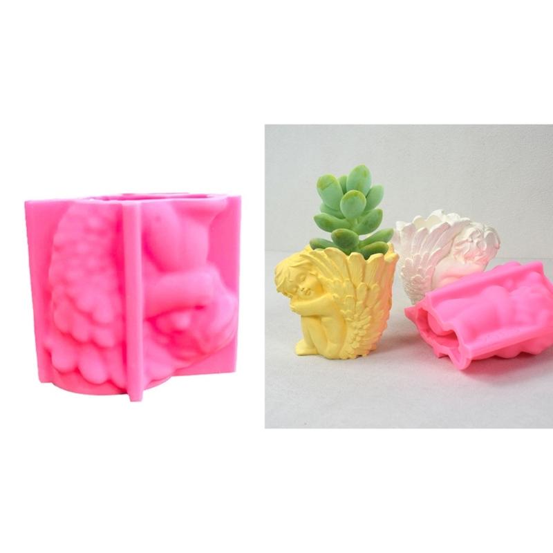 Succulent Planter Mold Girl Flower Pots Silicone Mold DIY Candle Pen Holder Mold Makeup Holder Epoxy Resin Moulds