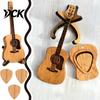 Wooden Pick Storage Guitar Holder with Stand, Plectrum Display Handmade Wood Stand Miniature Shape, Organizer for Lovers Player Supplies