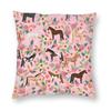 Horses Floral Farm Animal Pets Square Pillowcase Polyester Linen Velvet Creative Zip Decor Home Cushion Cover x