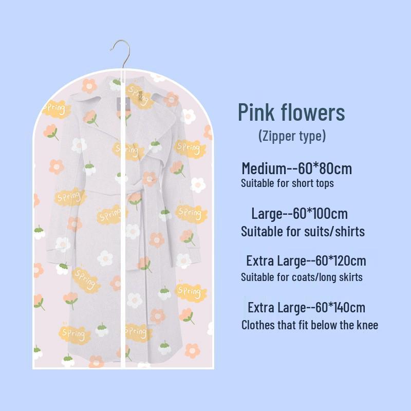 Thickened Transparent PEVA Dustproof Garment Bag for Suits – Washable Hanging Clothes Cover