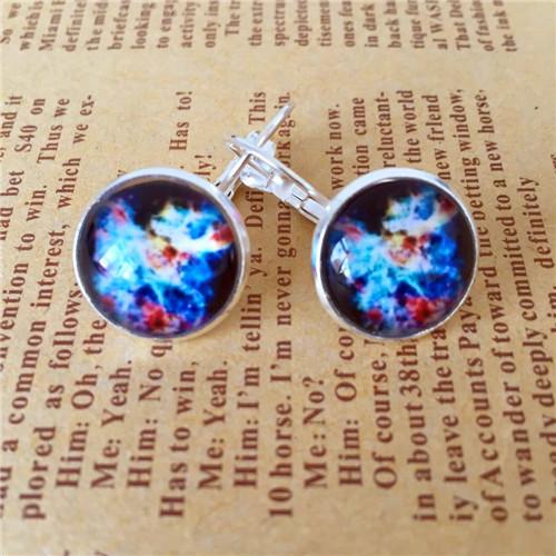 Time Gem Flower Anchor Star Stud Earrings, Ear Hook E65