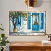 Vintage Olive Tree Blue Door Metal Wall Art 30cm