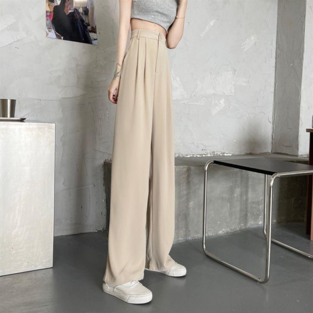 Office Baggy Suit Pants Casual High Waist Pants Fashion Straight Leg Pants  Daily