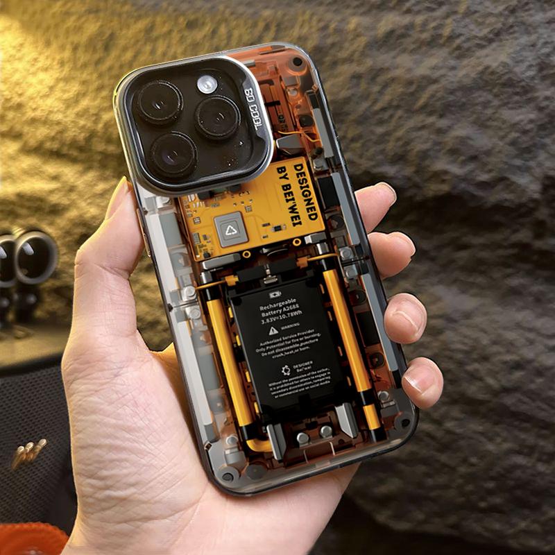 Advanced Circuit Board Electroplate Silver IMD Phone Case For iPhone 16 15 14 13 12 11 Pro Max 7 8 16 Plus 16E SE X XS XR Cover