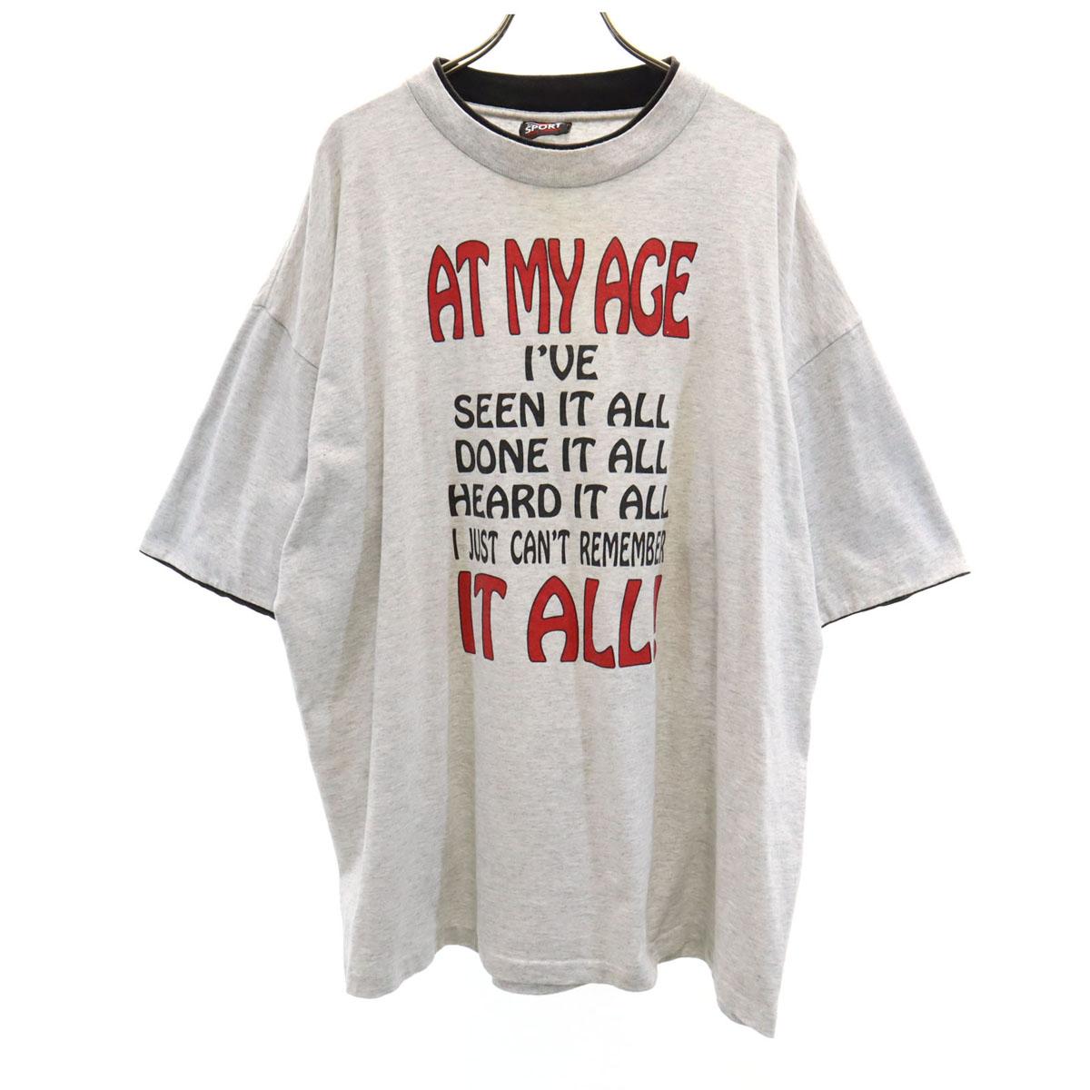 

SIGNAL SPORTS 90-х годов Сделано в США Футболка с коротким рукавом с принтом старого сообщения Мужская Б/У