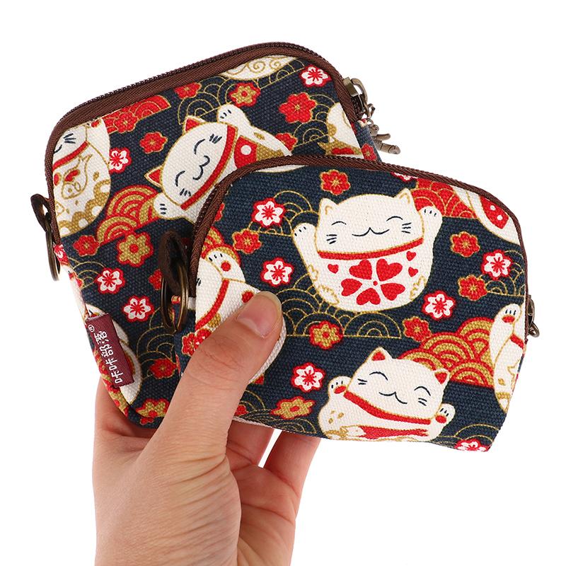 1Pc Retro Mini Bag Women Coin Purses Cute Cartoon Short Wallet Purse Card Bag