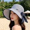 Striped Straw Empty Top Hat Children Summer Eaves UV Protection Seaside Beach Vacation Shade Sun Protection Hat