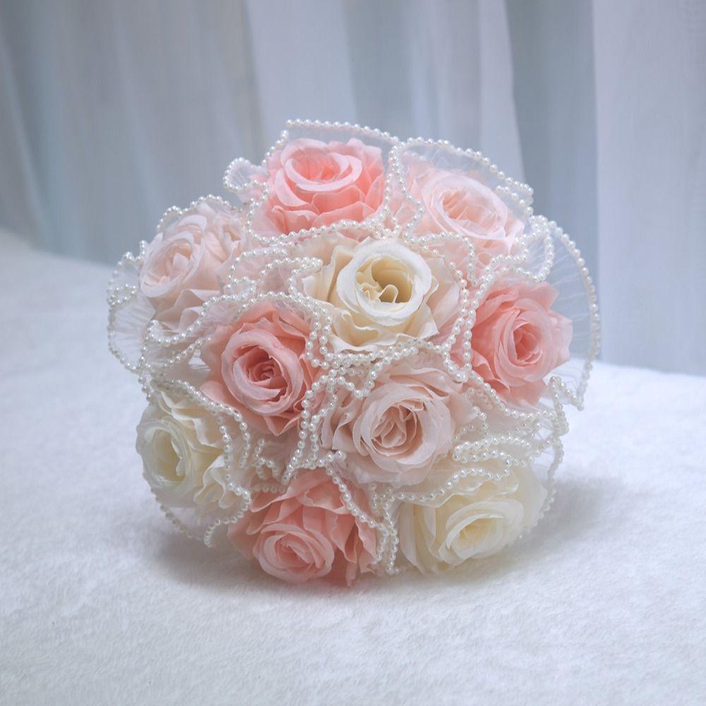 Pearl Wedding Bouquets Romantic Bridal Bouquets Artificial Hand Bouquet  Wedding Accessories