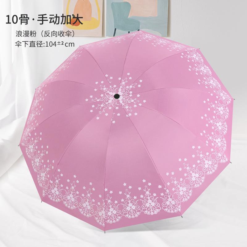 ins manually enlarged double umbrella summer windshield sun protection parasol female UV protection