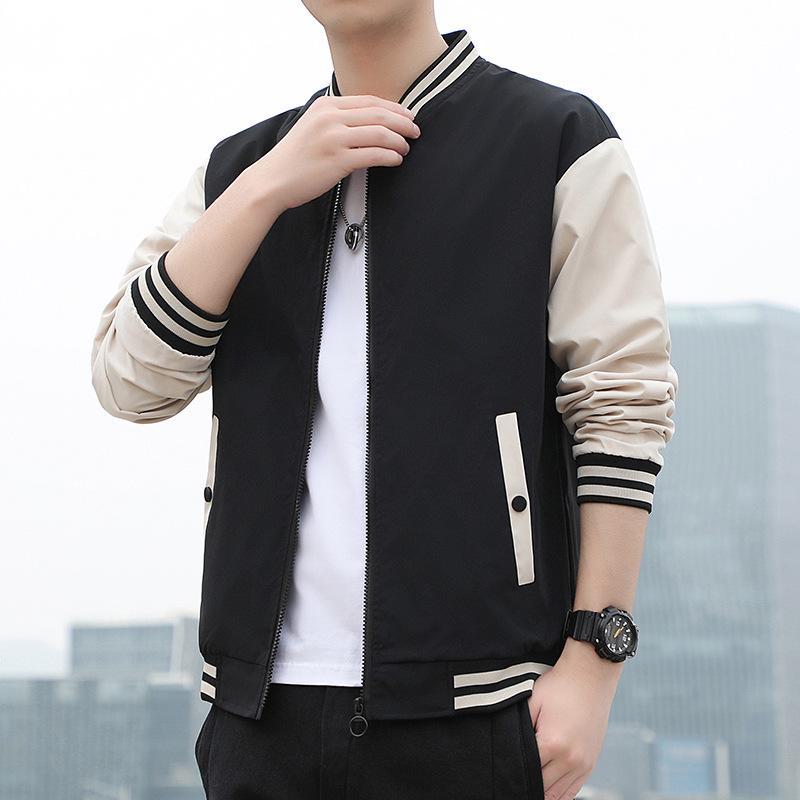 2025 Men's Trendy Spring Baseball Jackets: Casual, Youthful, Stand Collar Style