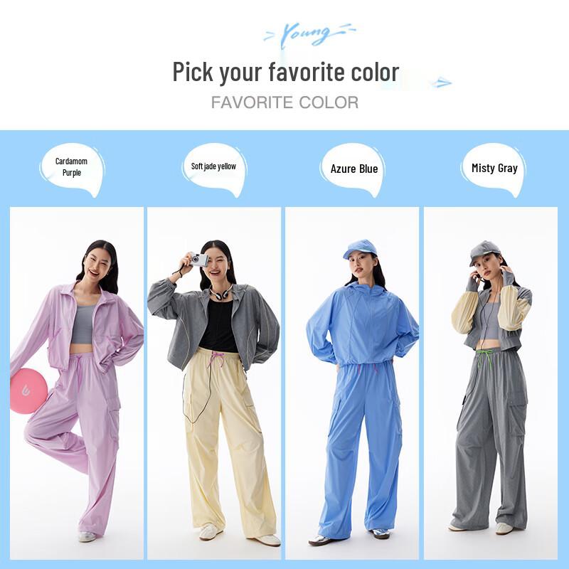 Aolaiy Women's Cooling Wide-Leg Cargo Pants