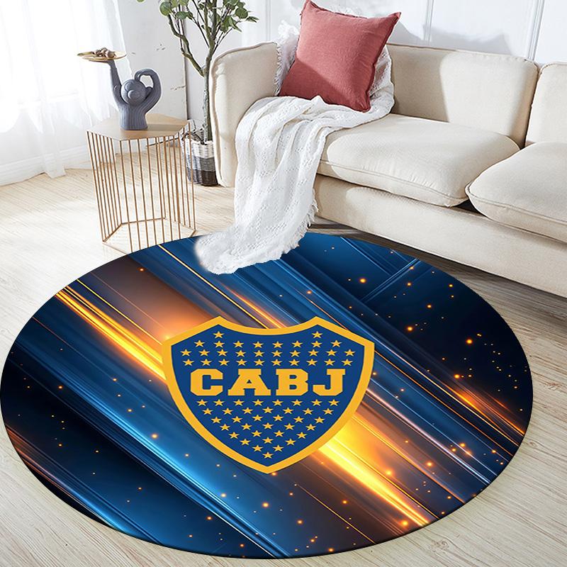 Club Atletico Boca Juniors Round Area Rug,Carpet Rug for Living Room Bedroom Sofa Playroom Decor,Non-slip Floor Mat