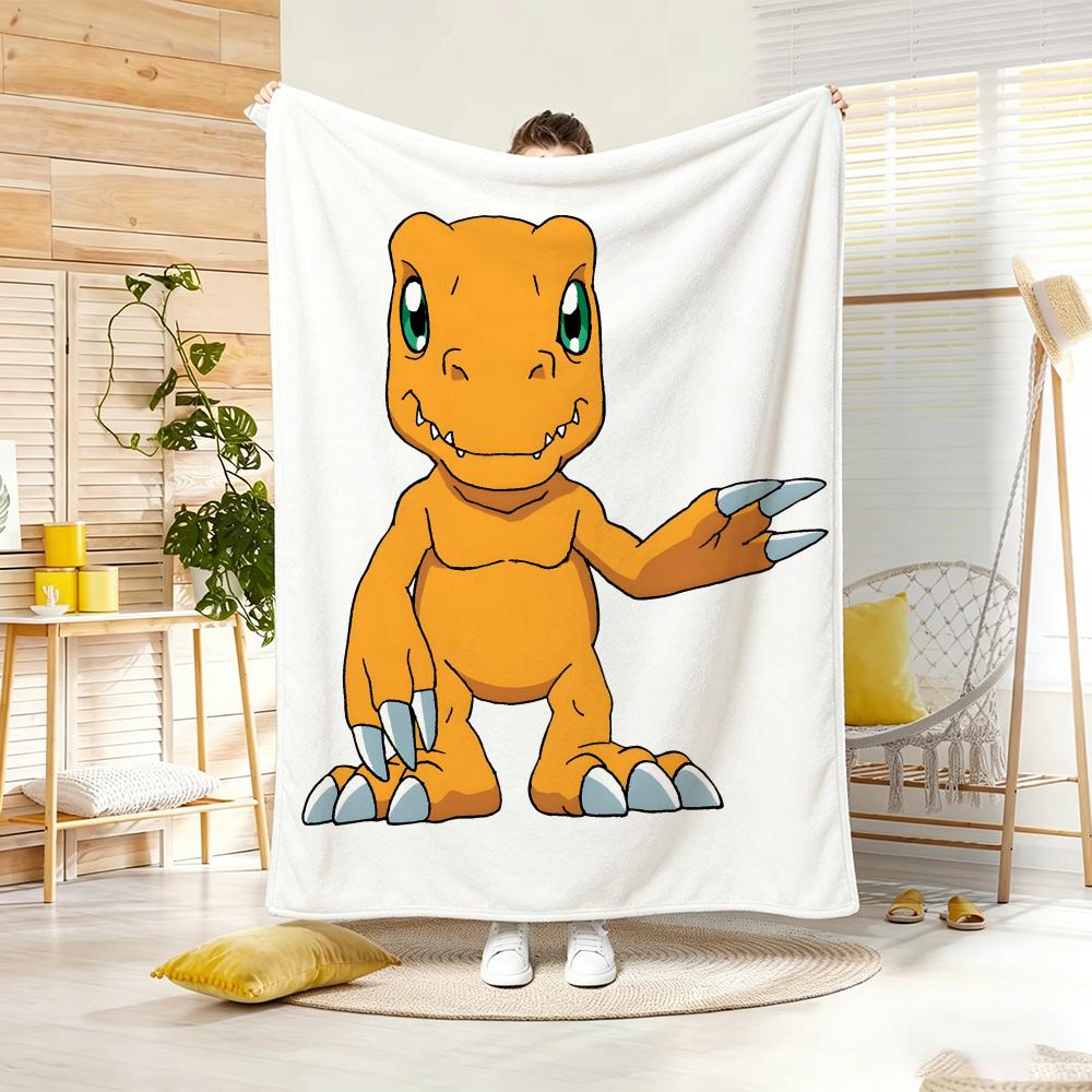 Anime D-Digimon AdventureS Throw Lightweight 240g Flannel Blanket Soft Skin-friendly for Summer Cooling