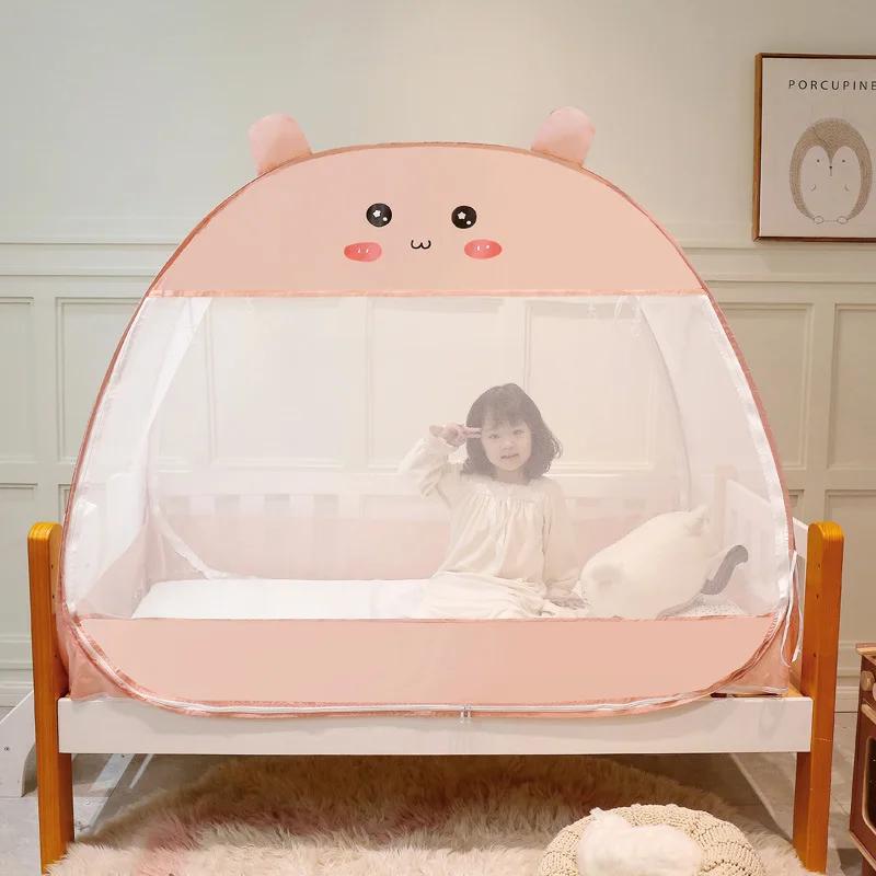 Baby Bed Mosquito Net Mongolian Yurt Children's Mosquito Net Cover Free Installation Bottom Foldable Mosquito Net Encrypted Yarn