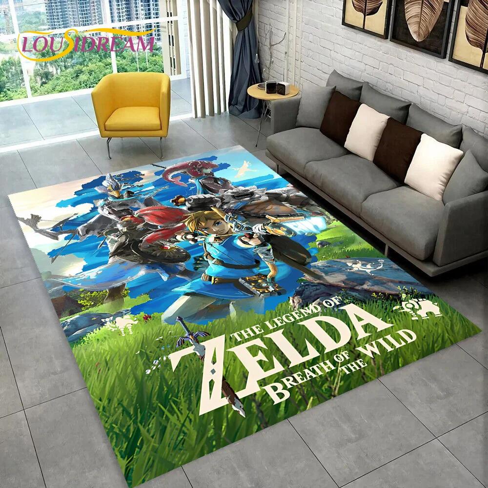 3D Z-Zelda2 HD Link Spiel Cartoon Teppich Teppich für Schlafzimmer Wohnzimmer Zuhause Sofa Dekoration, Kinder Spielen Große Dekor Bodenmatte