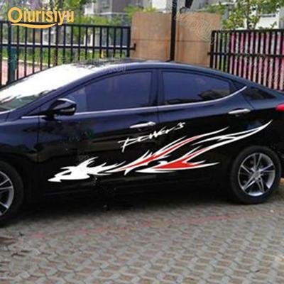 2Pcs Car Sticker Flame Pattern Self-adhesive PVC Body Side Sticker for SUV