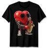 Anthropomorphic Heart Playing Saxophone Music Mens T-Shirt Womens Graphic Tee