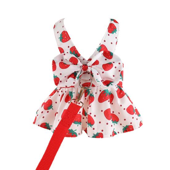 

Милое платье для собаки и поводок с украшением в виде банта Платье принцессы для домашних животных и кошек для весенне-летнего отдыха на свежем воздухе S красный