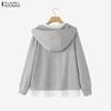 ZANZEA Women Casual Hoodies Long Sleeve Autumn Pullover Sweatshirt