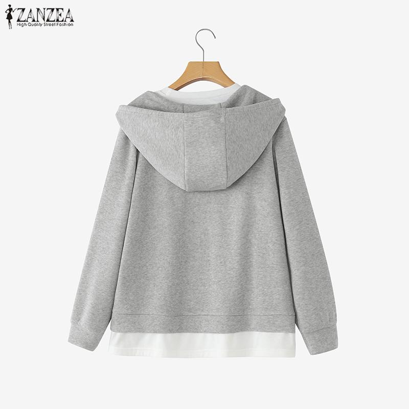 ZANZEA Women Casual Hoodies Long Sleeve Autumn Pullover Sweatshirt