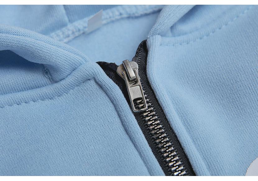 2024 European & American Streetwear Women's Zippered Hooded Sweatshirt