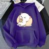Mikiny Bubble Tea Broskvová Kočka Kawaii Potisk Mikina Ženy Harajuku Streetwear Kreslený Vzor O-Výstřih Top Oblečení