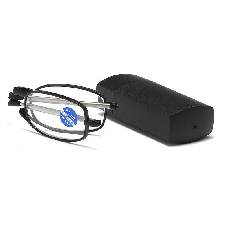 Ultra-Light Foldable Mini Anti-Blue Light Reading Glasses for Middle-Aged & Elderly +400