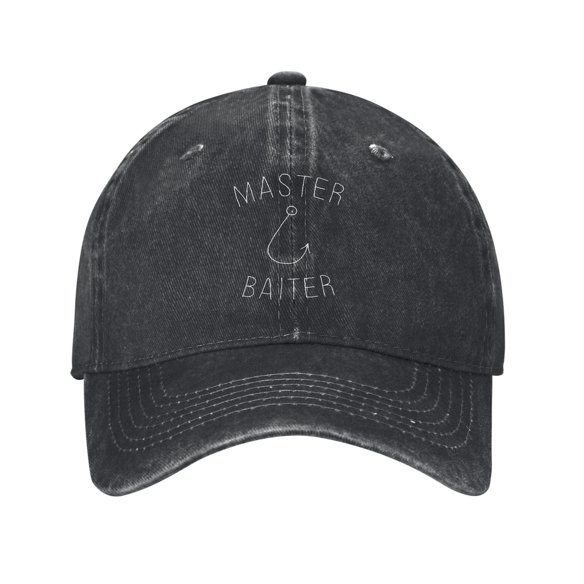 Master Baiter Denim Cap Casual Baseball Caps Adjustable Hat Summer Unisex Baseball Hats One Size