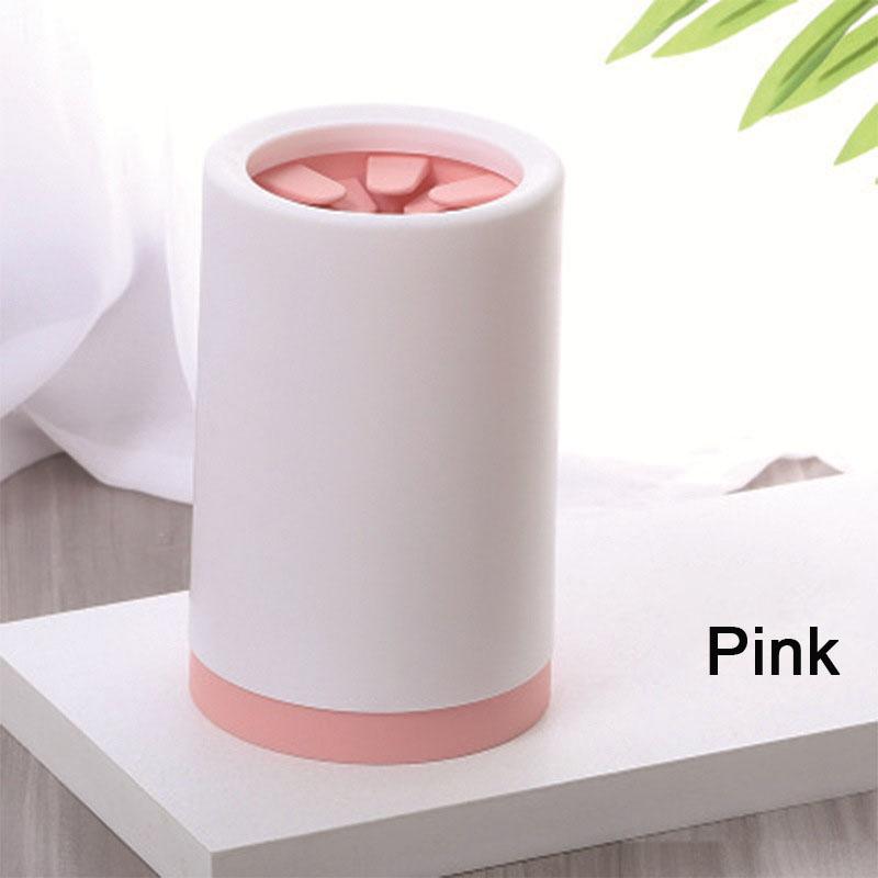 

Чашка для чистки лап собаки, чашка для мытья ног домашних животных, силиконовая чашка для чистки лап, портативная портативная на открытом воздухе S(handless) розовый