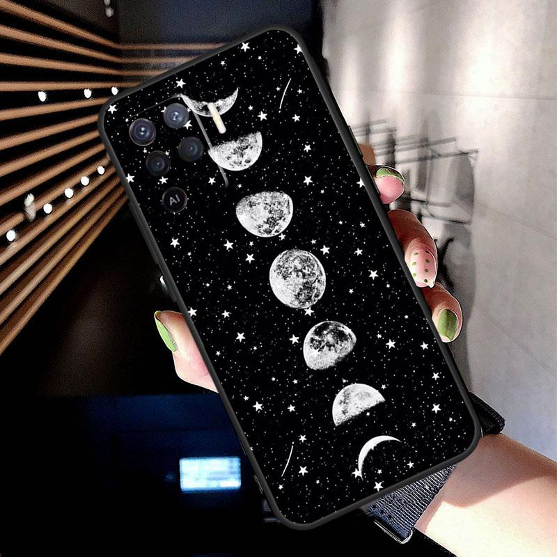 Moon Stars Space Case For Oppo A17 A57 A77 A76 A16 A96 A18 A60 A80 A40 A38 A58 A78 A98 A94 A74 A54 A15 A5 Pro