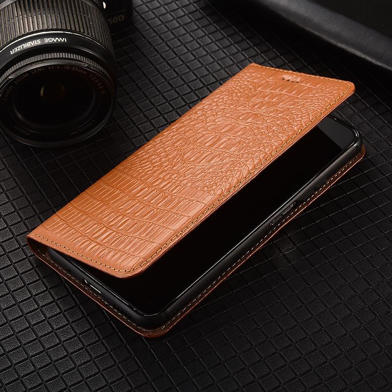 Genuine Leather Phone Case for Samsung Galaxy S21 S22 S23 S24 S25 Edge Plus Ultra FE Crocodile Back Pattern of Flip Cover Case