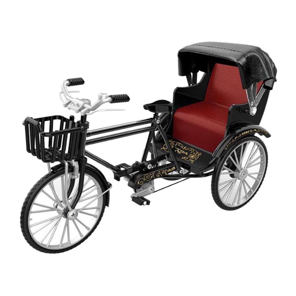1/12 Scale Metal Tricycle Wheel Toy Collectible Model Scenery Retro Miniature Sculpture for Kids