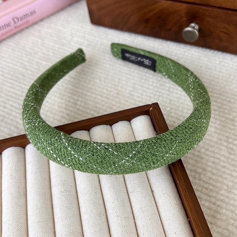 

Модные новые маленькие ароматные твидовые клетчатые повязки на голову с губкой для женщин, девочек, темпераментный обруч для волос, повязка для волос, аксессуары для волос