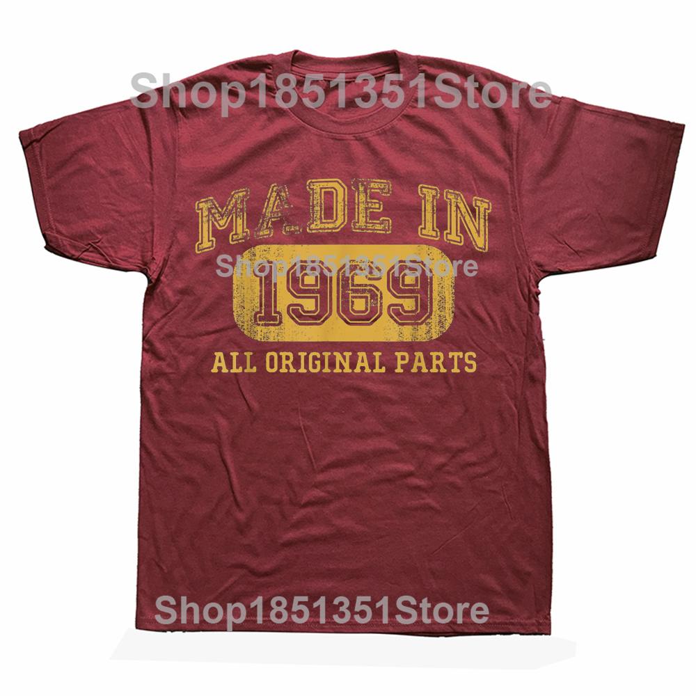 

New Men Made In 1969 Birthday Gifts 57 Years Old T Shirt Oversize Printed Casual Tee shirt Casual Short Sleeve Vintage TShirt 4XL