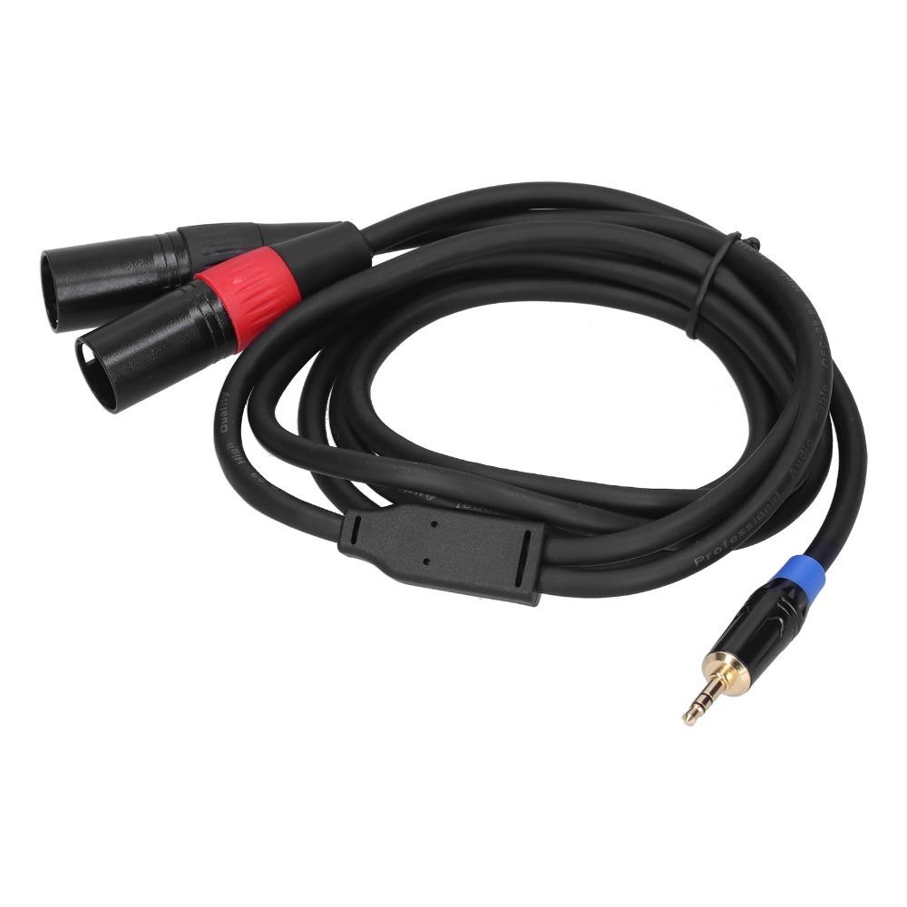 Gold Plating Audio Converter Cable 3.5mm Stereo Male Male To Dual XLR Connector  Audio Equipment